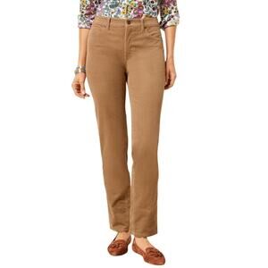 Talbots Heritage Stretch Corduroy Straight Leg Pants Mid Rise Tan Womens Size 6P